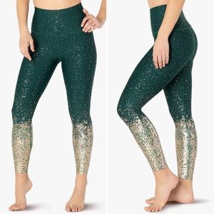 Beyond Yoga Alloy Ombré Green & Gold leggings